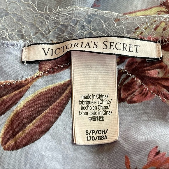 Victoria’s Secret Slip Dress Lingerie Floral Lace Blue Pink Satin Romantic Girly - Picture 11 of 14